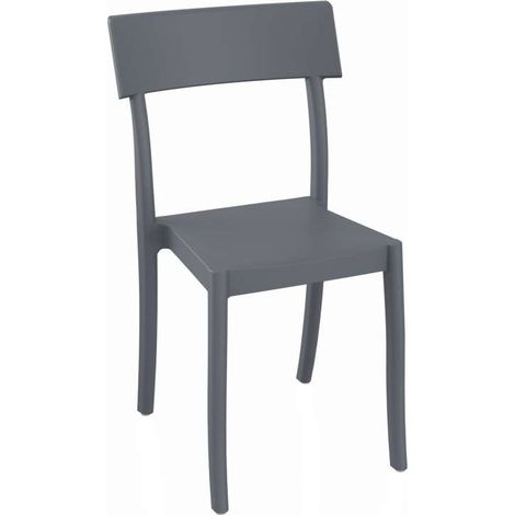 Domo Mea Sedia Milly in Polipropilene Grigio Metallo - Ideale per Interni ed Esterni