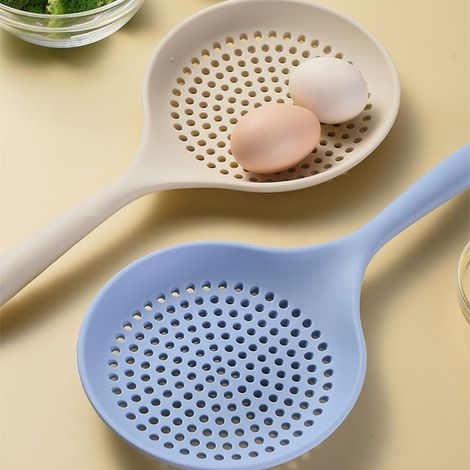Ensemble écumoire et passoire en silicone pour chauffer une grande des (1/5)