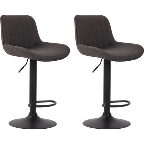 Set di 2 sgabelli da bar Lentini in tessuto grigio scuro nero (1/5)