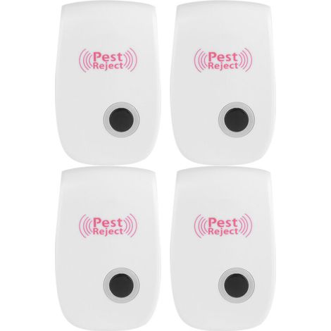 4 Pièces Répulsif Ultrason Anti Moustiques Électronique Intérieur, Lutte Contre Cafards et Rongeurs, Prise UE (1/4)