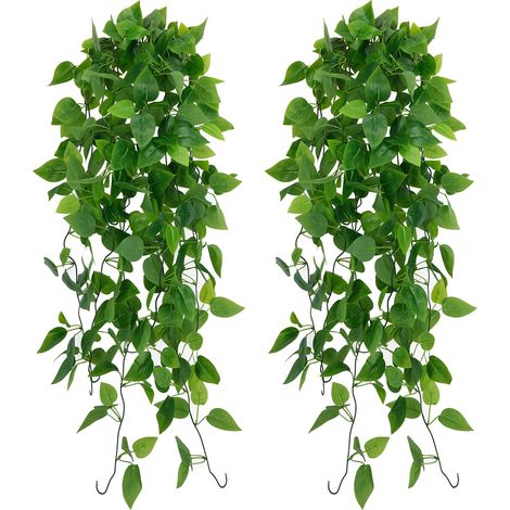 Artificielle Lierre Grimpant Plante,2 Pièces Plante Artificielle à Suspendre pour Intérieure Extérieure Décoration Artificielle Vigne Fausse Plantes Tombante (1/5)