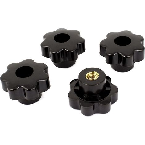 Schwarz Ersatz M12 x 50mm Innengewinde gerändelte Feststellschraube 4 Stücke DE de (1/2)