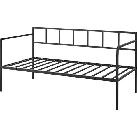 VEVOR Divano Letto Singolo in Metallo con Vano Contenitore Sottostante, Ideale per Soggiorno Sala da Pranzo e Camera degli Ospiti, Robusto Supporto Salvaspazio, Senza Parte Estraibile, Colore Nero (1/5)