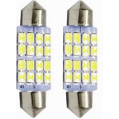 Trade Shop - POSITIONSLAMPEN 12V 16LED 39MM ULTRA HELLE LAMPEN MAXTECH SV8.5-3528 - (1/2)