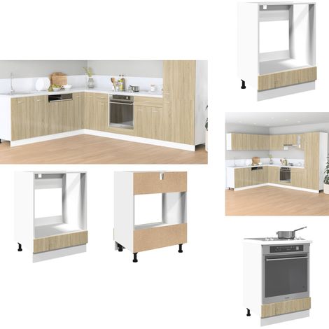 Armoire à four Chêne sonoma 60x46x81,5 cm Aggloméré - Armoire À Four - Armoires À Four - Armoire De Cuisine - Étagère De Rangement (1/5)