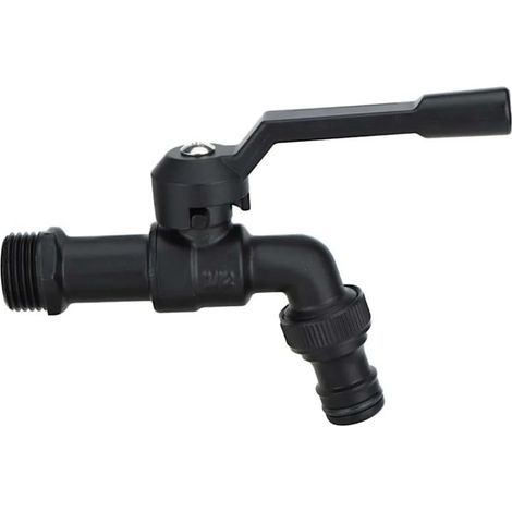 Robinet d'arrosage en laiton noir avec antigel - Robinet d'extérieur à double sortie compatible pour l'irrigation du jardin (1/3)