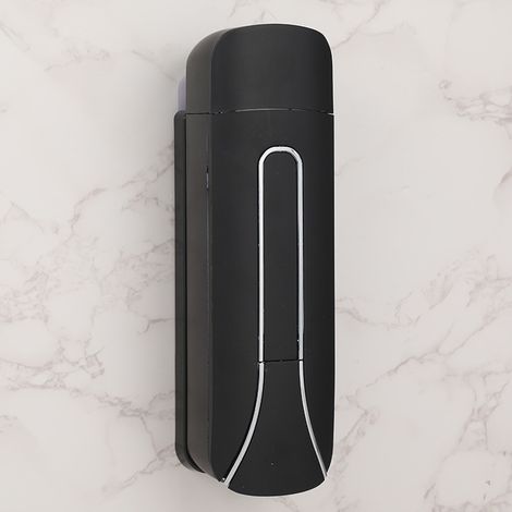 BEBUSINGOTO Dispensador de jabón de pared de 350 ml, botella de plástico para detergente de ropa, gel de ducha, cocina, hotel y hogar, color negro. (1/5)