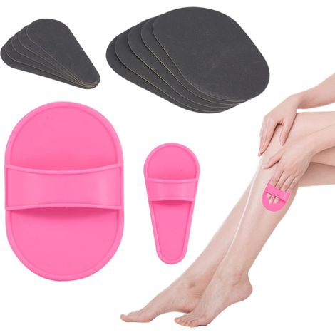 Tampons d'épilation, appareil dépilation portable corps kit papier abrasif lèvres outil dépilation avec 10 feuilles abrasives différentes tailles pour jambes bras soins peau (1/5)