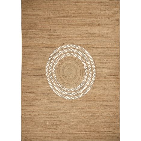 Alfombra de yute natural estilo boho beige 160 x 230 cm Bogazoren