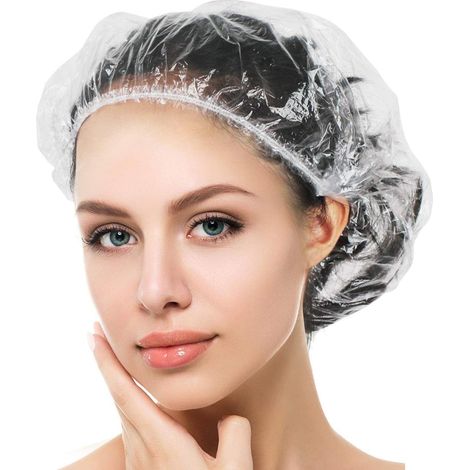 Bonnets de douche jetables 100PCS, emballés individuellement imperméables,
