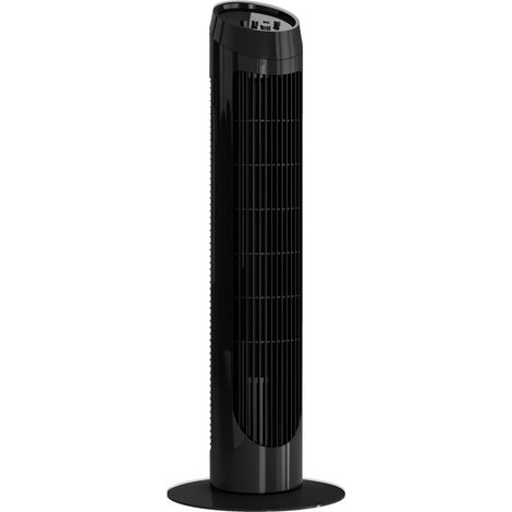 Ventilateur colonne 45 W, ventilateur vertical silencieux à 3 vitesses, oscillation à 70°, pour le salon, Ø 27 x 75 cm, noir (1/4)