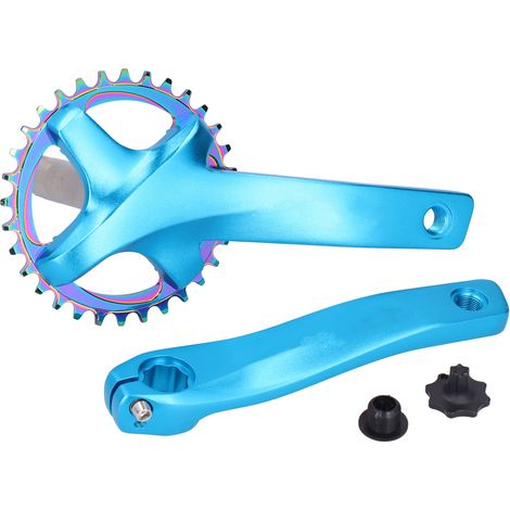 ZK-22 32T Kettenblatt aus Aluminiumlegierung, blau, mit Kurbelarm für Fahrradkette