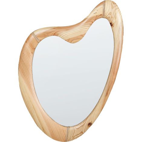 Espejo de pared con marco de madera 77 x 90 cm madera clara Neure