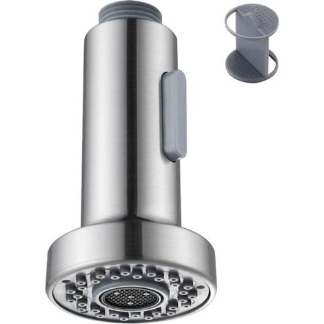 Douchette de rechange pour évier de cuisine, accessoires de robinetterie, réglage du débit et du jet d'eau, nickel brossé, 1 pièce (1/5)