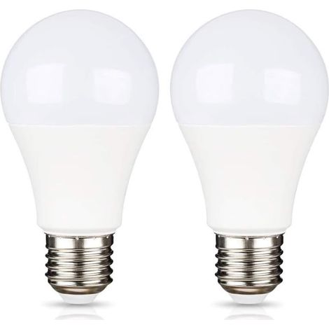 E27 9W 12V LED Blanc Froid 6500K pour Camping, Équivalent Halogène 75W, Ampoule LED AC DC 12 Volt 24 Volt E27 pour Pannneau Solaire/Garage/Jardin, nondimmable, lot de 2 [Classe énergétique A+] (1/5)