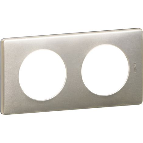 Legrand – Plaque de finition Céliane métal 2 postes – Montage horizontal/vertical – Finition anodisée – Pour intérieur uniquement (1/10)