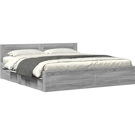 Maison Exclusive - Giroletto Testiera Grigio Sonoma 180x200 cm Legno Multistrato