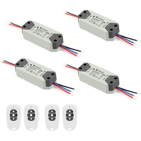 eMylo Smart Wireless RF Contrôleur de moteur Commutateur de relais Module 220V Moteur Télécommande Commutateur 90V-250V pour porte roulante/Rideau électrique/Pompe Commande Moteur Avant/Arrière 4 Pack (1/5)