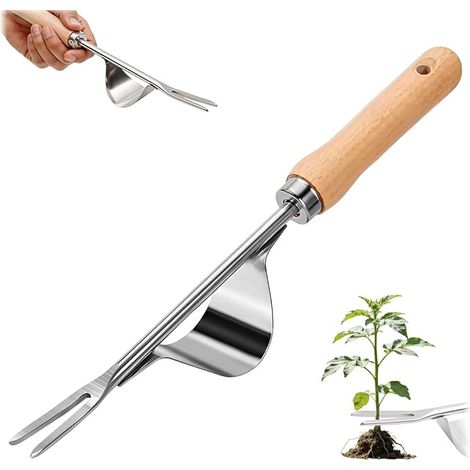 unidad de desmalezador manual de acero inoxidable, extractor de malezas, herramienta para desherbar, cuchillo extractor de dientes de león, para eliminar malezas de jardines y huertos. (1/5)
