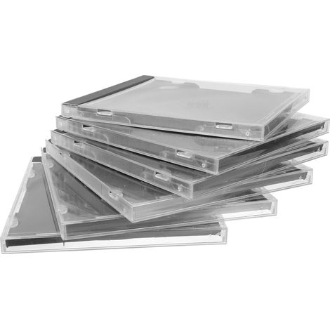 Boîtier CD en Plastique Transparent, Lot de 6, Noir (1/5)