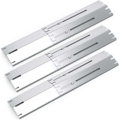 Universelle Grilleinsätze, verstellbar von 34,3 bis 53,3 cm, kompatibel mit den meisten Gasgrillmodellen, universeller Hitzeverteiler aus Edelstahl, 3er-Set