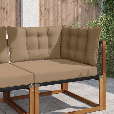 Sofakissen für draußen 3 pcs Taupe Polyester