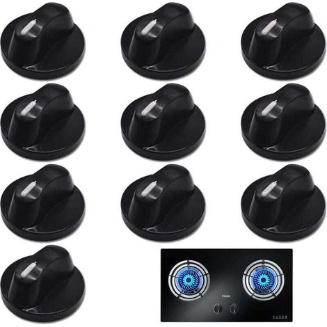 Set mit 10 universellen Kunststoff-Bedienknöpfen für Drehbacköfen, 8-mm-Loch-Einstellschalter, Küchengasherdknöpfe, Herdreglerknöpfe