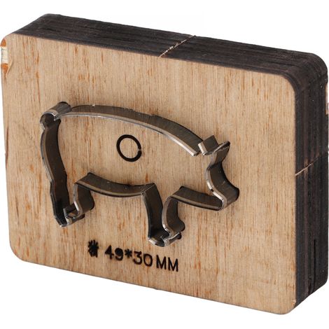Matrice de découpe en cuir en forme de cochon 49x30mm en acier allié, moule de perforation pour bricolage, emporte-pièce pour plastique, argile et carton (1/5)