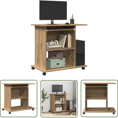 vidaXL Schreibtisch Artisan-Eiche 80x50x75 cm Holzwerkstoff (1/5)