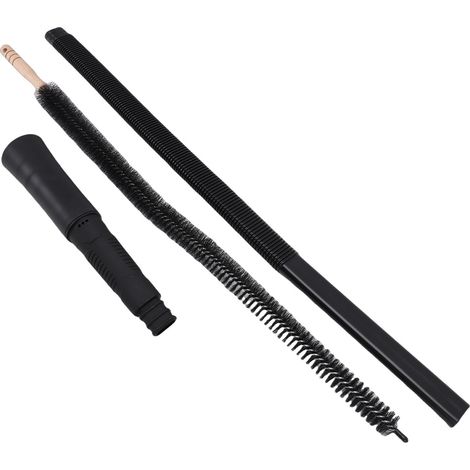 Kit nettoyage conduite seche linge tuyau aspirateur souple adaptable et brosse longue peluche noir ABS basswood 73cm 79,5cm (1/5)
