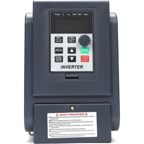 Convertitore di frequenza VFD, 0,75 kW, monofase, regolatore di velocità variabile e capacità di invertimento, regolabile per la regolazione del numero di giri del motore. (1/5)