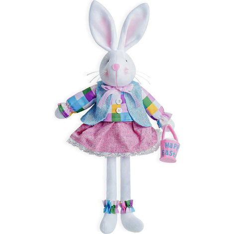Lapin à longues pattes en peluche, jouet lapin de Pâques, poupée lapin en peluche, décoration lapin, ornement animal pour chambre d'enfant (1/5)