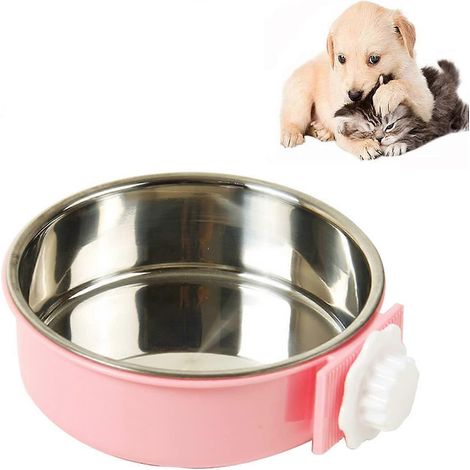 Filiyano-Gamelles pour cage, gamelle d'eau pour cage, pour cages et mangeoires en acier inoxydable pour chiens et chats, gamelle d'eau pour chiots, 1 (1/4)