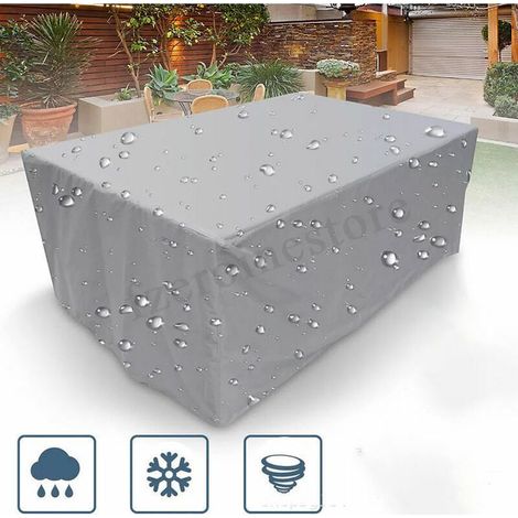 Housse de mobilier de jardin, rectangulaire pour ensemble de meubles de table de jardin, protection contre la neige Imperméable Antipoussière Anti-UV Respirant, Imperméable et résistant à l'hiver Oxfo (1/5)