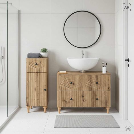 vidaXL 2 Piece Bathroom Cabinet Set ALKMAAR Artisan Oak (1/5)