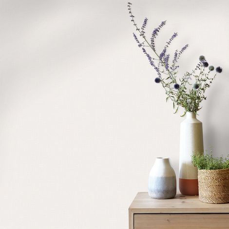 Papier peint tendance beige crème pour salle de bain | Tapisserie style scandinave unie beige | Papier peint moderne unicolore idéal entrée (1/3)