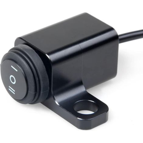 CNC-gefräster, wasserdichter Lenkerschalter für Motorräder, Ein/Aus/Ein, kompatibel mit Scheinwerfern, Abblendlicht und Nebelscheinwerfern, M10-Schraubbefestigung, 12 V 15 A (1/5)