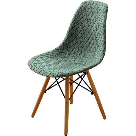 JSSEVN - Nordic style chair covers, set of 4 pieces, waterproof, removable, washable, universal elastic chair covers (green). (1/4)