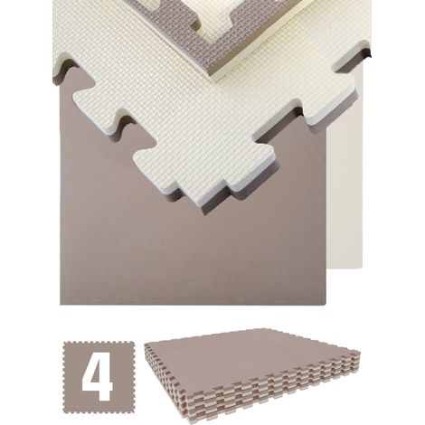 3,2mq Tappeto Palestra 2,5 cm - Set di 4 Tappetini per Fitness 90x90 - Gym Mat