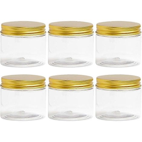6er-Packung durchsichtiger Kunststoffbehälter mit Deckel, durchsichtige Aufbewahrungsboxen, Set mit 6 luftdichten Gläsern zum Einmachen und für den Haushaltsgebrauch. (1/5)