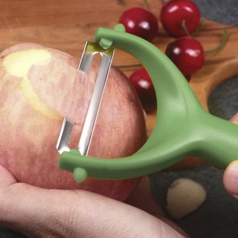 Lot de 2 éplucheur Universel 14 5×7 5cm Econome Eplucheur Pomme De Terre Epluche Legume Potato Peeler Eplucheur lLegumes Vert, Noir (1/5)