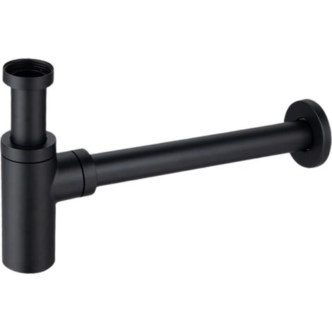 BALNEO - siphon de lavabo rond en laiton noir - siphon de salle de bain moderne (1/5)