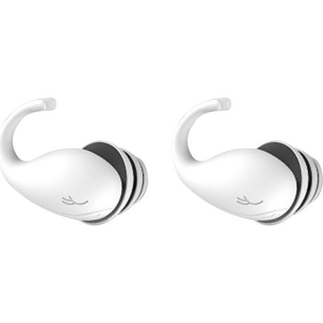 Bouchons d'oreilles en silicone pour dormir, protection auditive antibruit, réutilisables et flexibles, blancs (1/5)