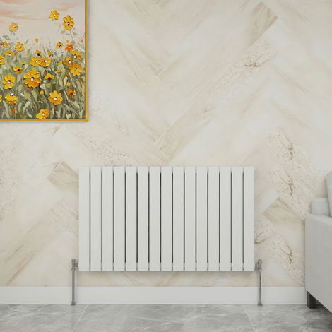 SKY Bathroom 600x1020mm Double White Horizontal Flat Panel Radiator Designer Central Heating Radiator