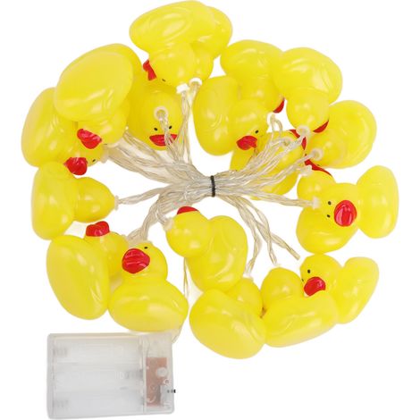 m (9,8 ft) Lichterkette mit Entenmotiv, 20 LEDs, kreative gelbe Weihnachtslichterkette mit Entenmotiv, warmweißes Licht, batteriebetrieben, geeignet für DIY-Raumdekoration (Batterien nicht enthalten, (1/5)