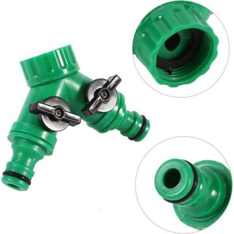 Répartiteur de Tuyau de 2 Voies, Tuyau d'arrosage d'irrigation de Goutte de Connecteur de Tuyau avec Vanne en Y Ada (1/4)