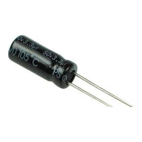 Condensador Electrolitico 3,3uF 50Vdc Medidas 5x11mm Radial