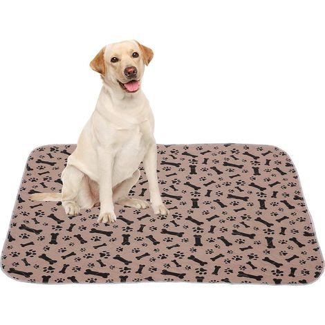 4-Piece Trainer Mat for Dogs and Puppy Training Mats for Dogs Cleanliness Mats for Animals - Washable Reusable Absorbent Leak-Proof Non-Slip - Khaki - S (1/5)