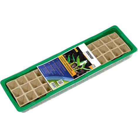 Stocker Vassoio miniserra con vasetti di torba 55,5 x 14,5 x h12 cm (1/3)