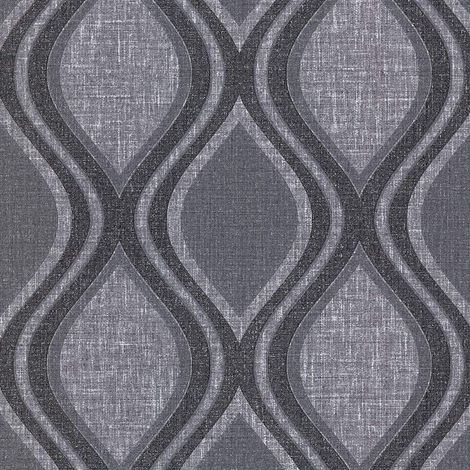 Curve Charcoal Wallpaper Arthouse Heavy Weight Vinyl Textured Paste The Wall (1/4)